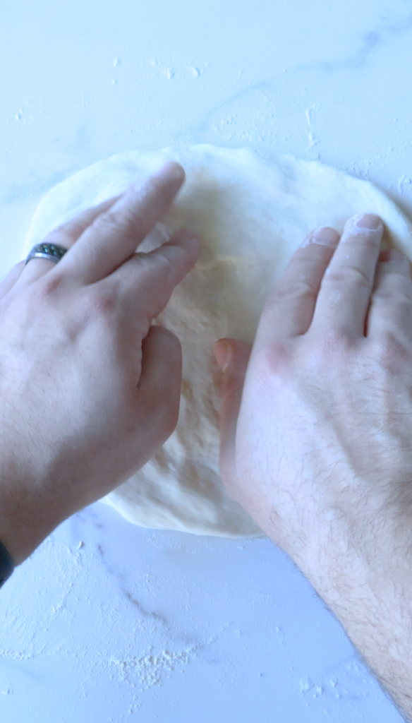 Roll dough into circles, add filling, and fold over sealing the dough.